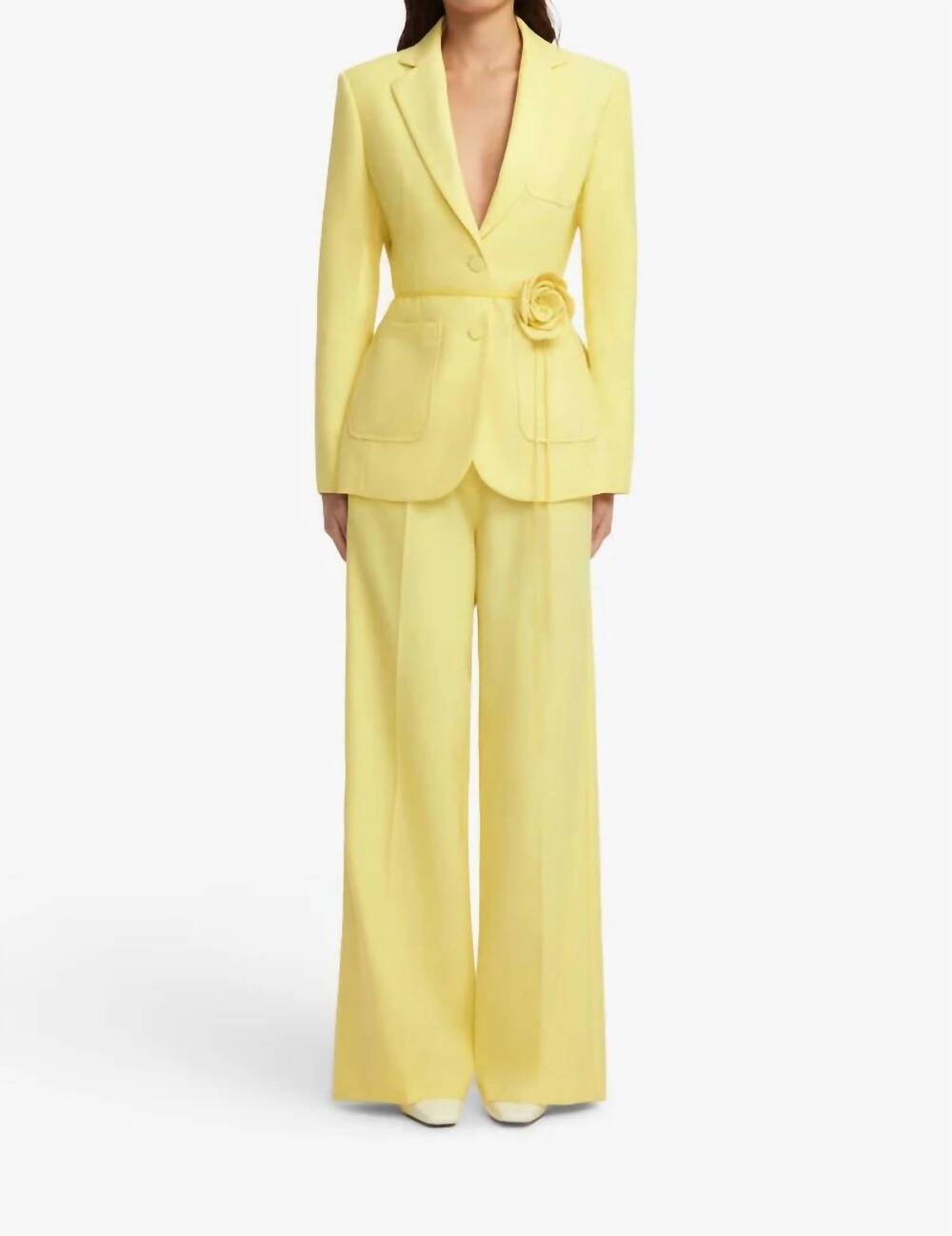 NEW LEO LIN elisha wide leg pants in limoncello